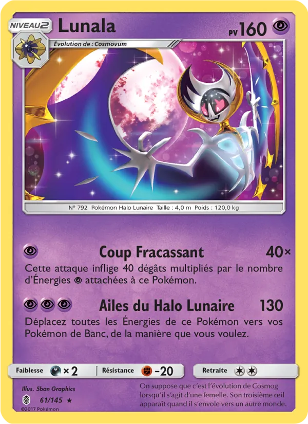 Carte Pokémon Lunala de l'extension Gardiens Ascendants