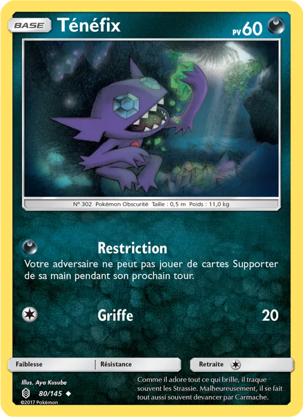 Carte Pokémon Ténéfix de l'extension Gardiens Ascendants