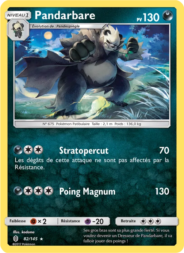 Carte Pokémon Pandarbare de l'extension Gardiens Ascendants