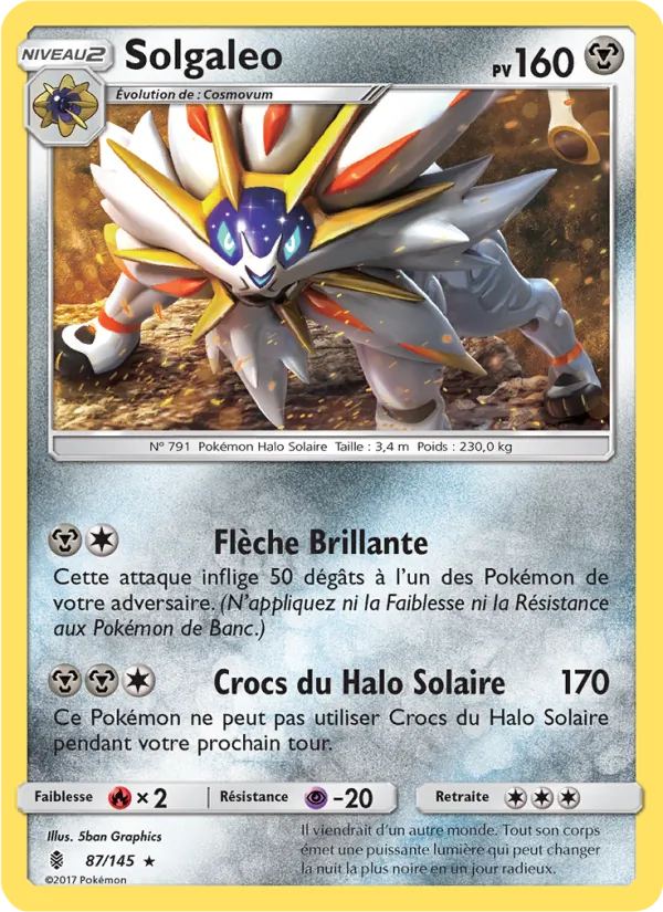 Carte Pokémon Solgaleo de l'extension Gardiens Ascendants