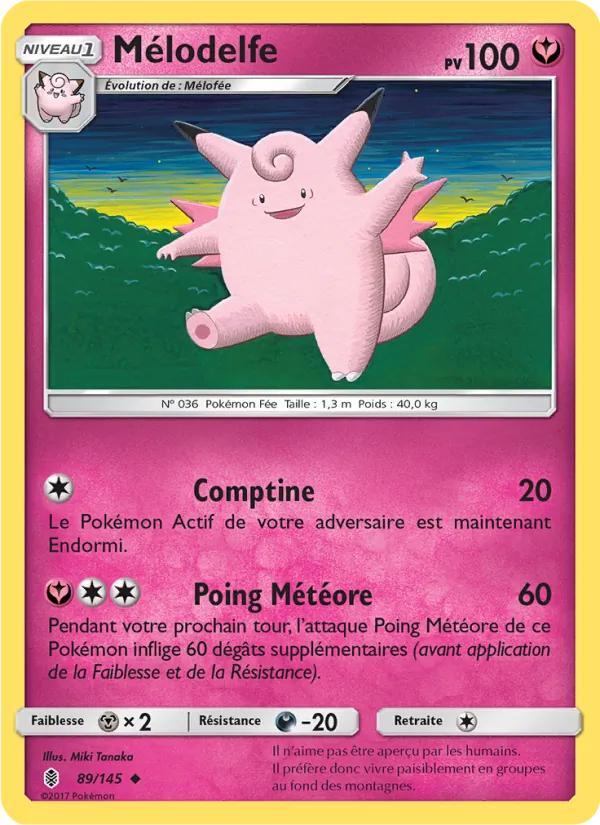 Carte Pokémon Mélodelfe de l'extension Gardiens Ascendants