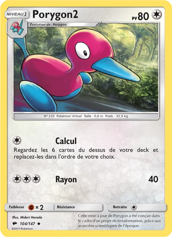 Carte Pokémon Porygon2 de l'extension Ombres Ardentes