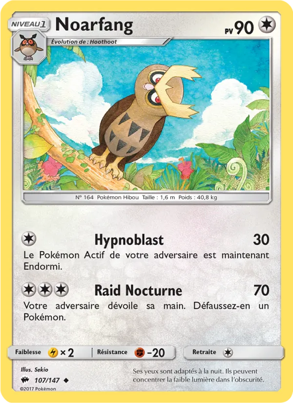 Carte Pokémon Noarfang de l'extension Ombres Ardentes