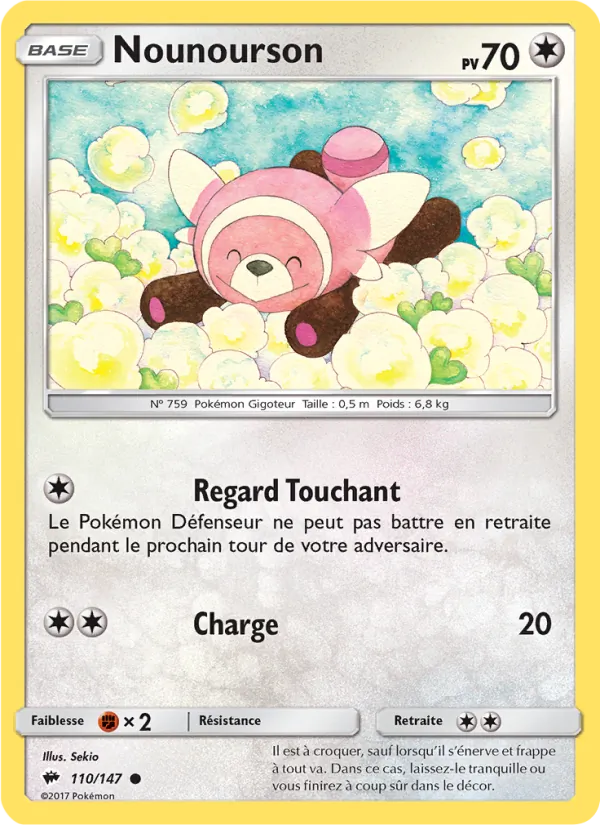 Carte Pokémon Nounourson de l'extension Ombres Ardentes