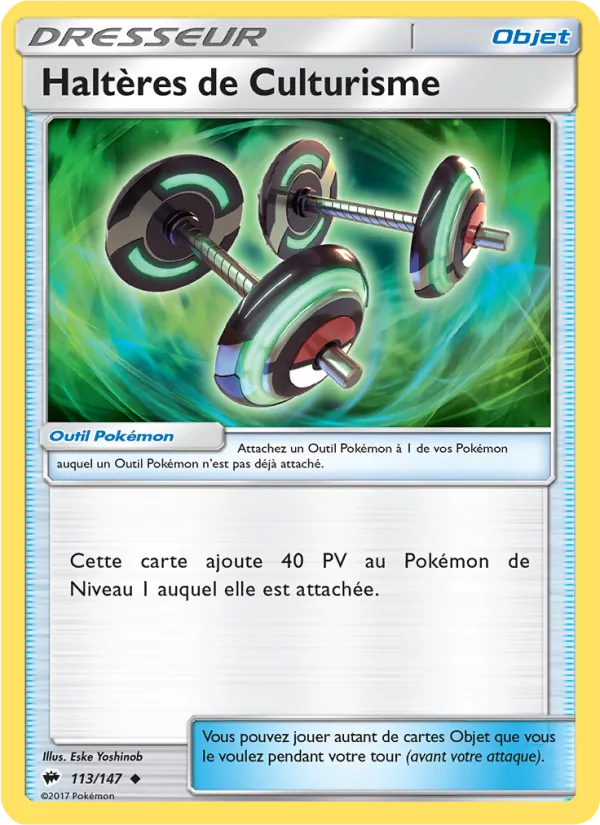 Carte Pokémon Haltères de Culturisme de l'extension Ombres Ardentes
