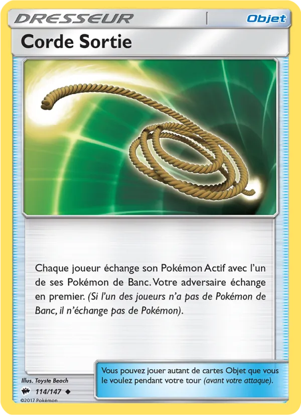 Carte Pokémon Corde Sortie de l'extension Ombres Ardentes