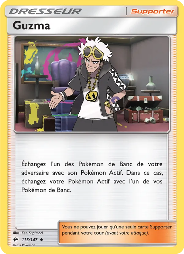 Carte Pokémon Guzma de l'extension Ombres Ardentes