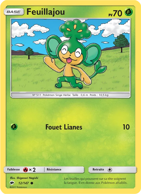Carte Pokémon Feuillajou de l'extension Ombres Ardentes