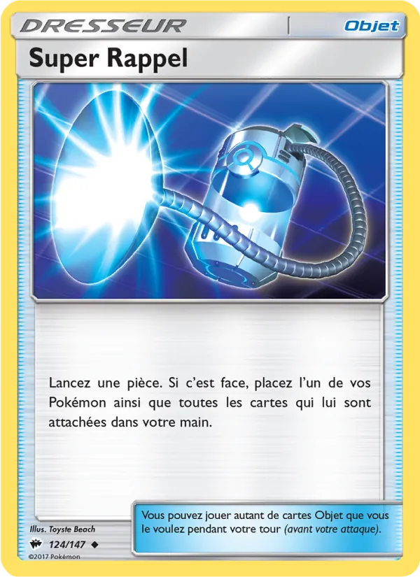 Carte Pokémon Super Rappel de l'extension Ombres Ardentes