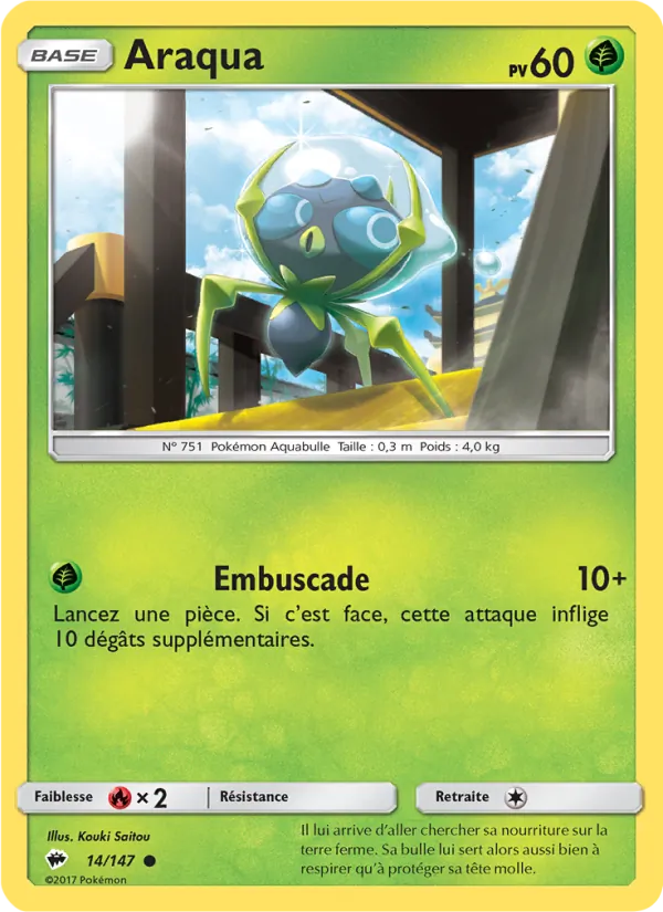 Carte Pokémon Araqua de l'extension Ombres Ardentes