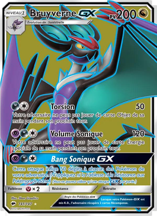 Carte Pokémon Bruyverne GX de l'extension Ombres Ardentes