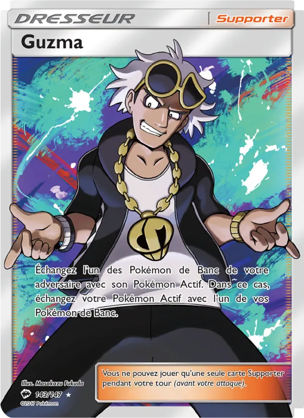 Carte Pokémon Guzma de l'extension Ombres Ardentes