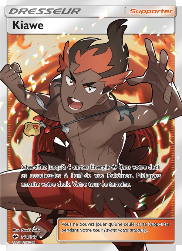 Carte Pokémon Kiawe de l'extension Ombres Ardentes