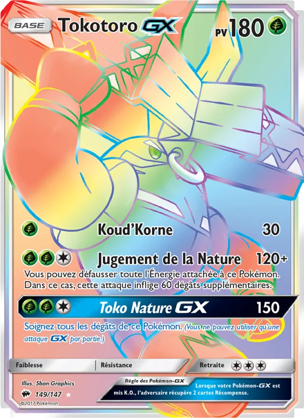 Carte Pokémon Tokotoro GX de l'extension Ombres Ardentes
