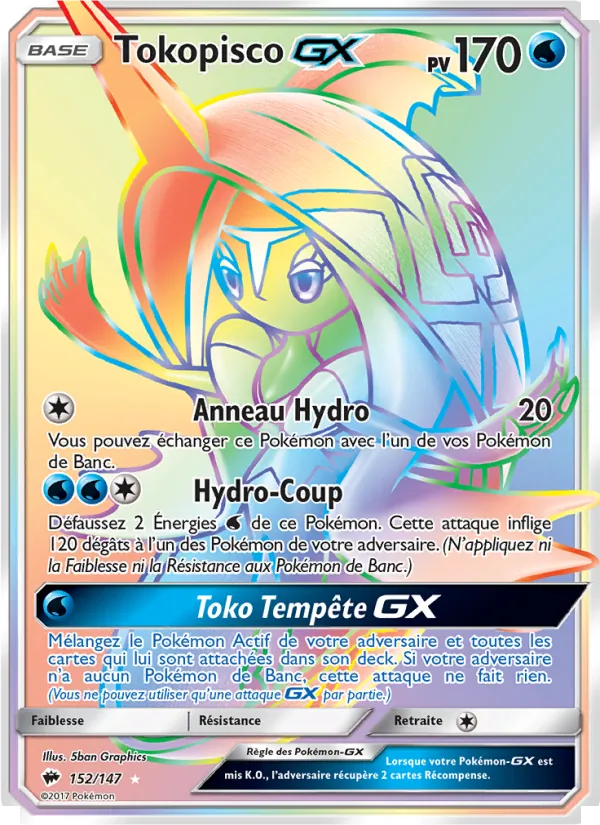 Carte Pokémon Tokopisco GX de l'extension Ombres Ardentes