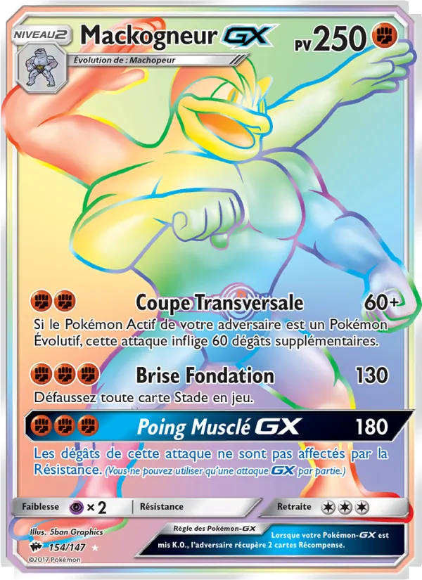Carte Pokémon Mackogneur GX de l'extension Ombres Ardentes