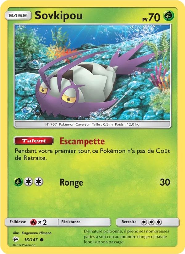 Carte Pokémon Sovkipou de l'extension Ombres Ardentes