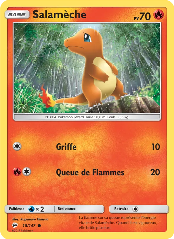 Carte Pokémon Salamèche de l'extension Ombres Ardentes