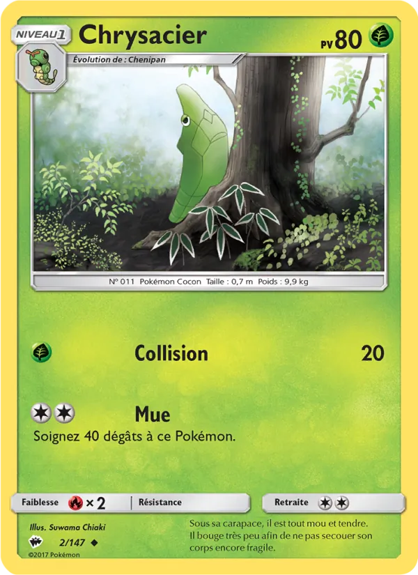 Carte Pokémon Chrysacier de l'extension Ombres Ardentes
