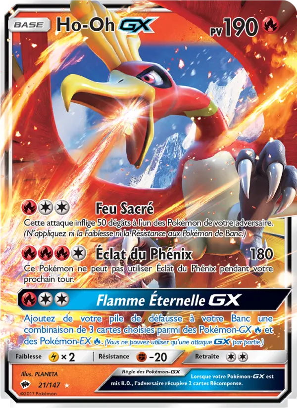 Carte Pokémon Ho-Oh GX de l'extension Ombres Ardentes