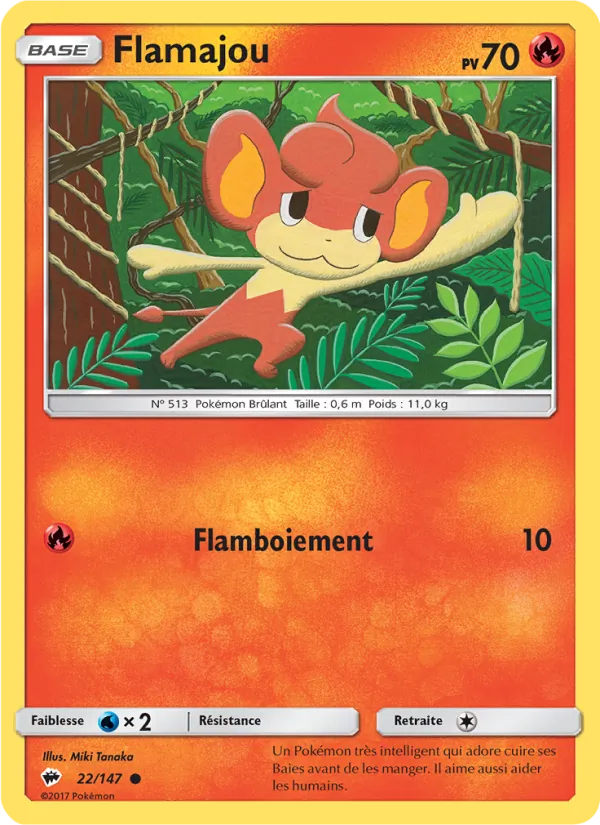 Carte Pokémon Flamajou de l'extension Ombres Ardentes