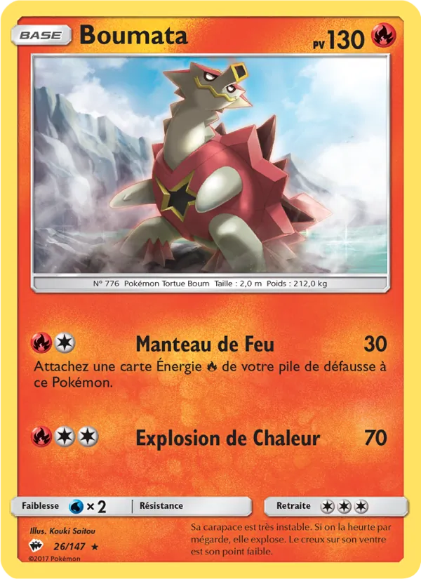 Carte Pokémon Boumata de l'extension Ombres Ardentes