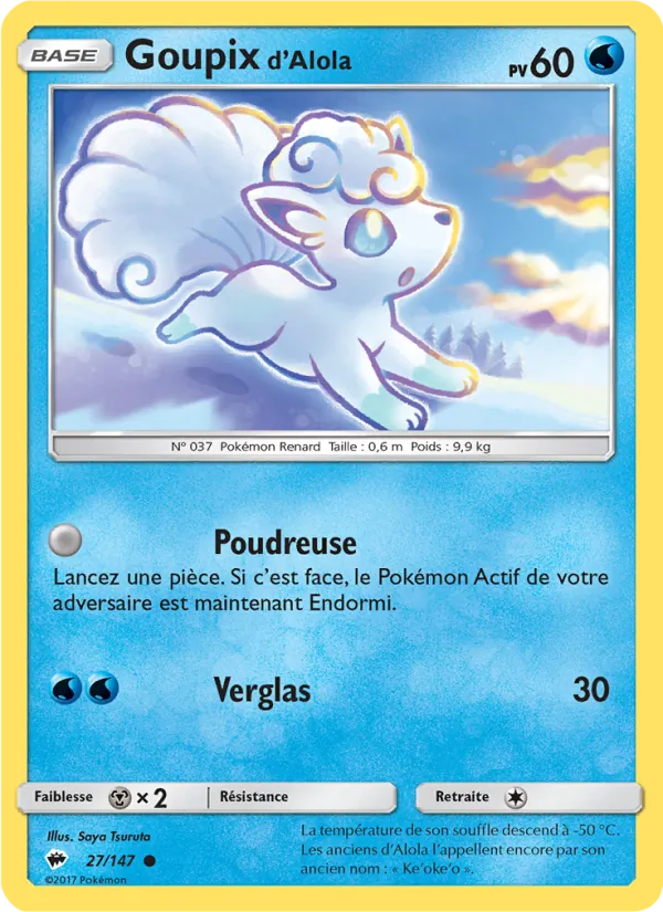 Carte Pokémon Goupix d’Alola de l'extension Ombres Ardentes