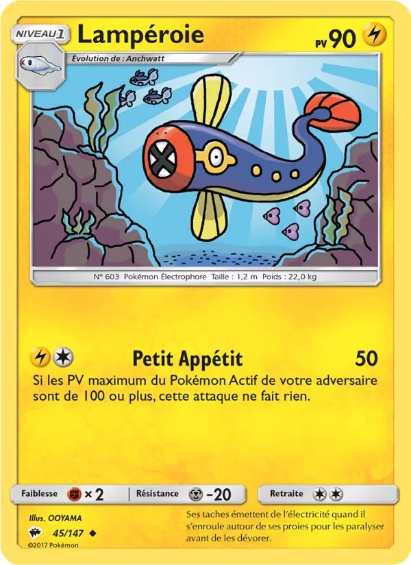 Carte Pokémon Lampéroie de l'extension Ombres Ardentes