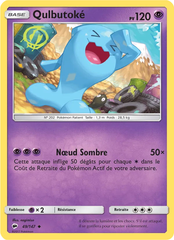 Carte Pokémon Qulbutoké de l'extension Ombres Ardentes