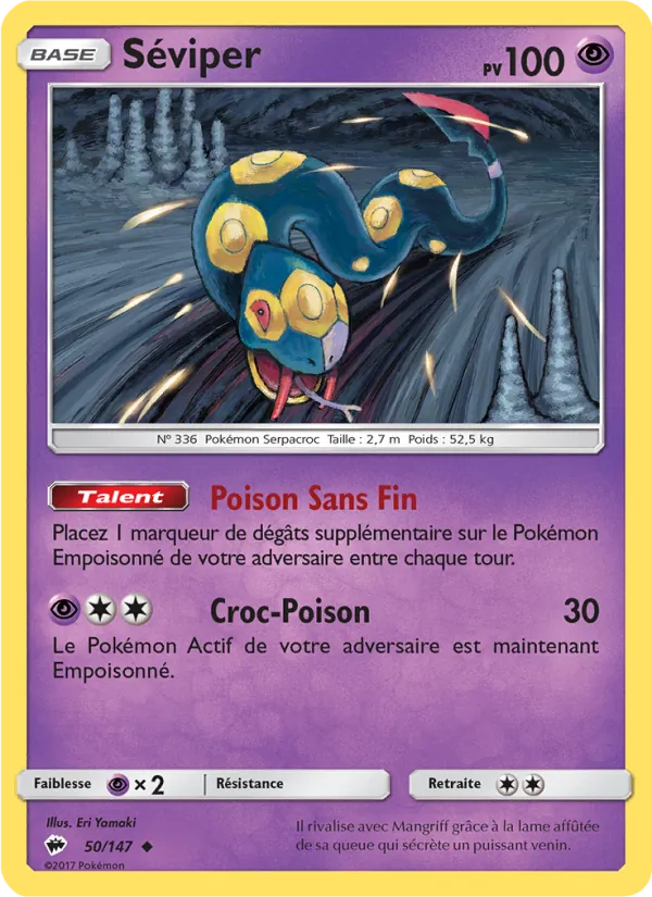 Carte Pokémon Séviper de l'extension Ombres Ardentes