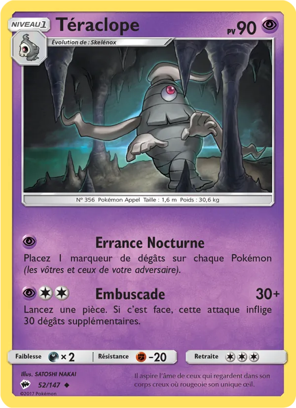 Carte Pokémon Téraclope de l'extension Ombres Ardentes