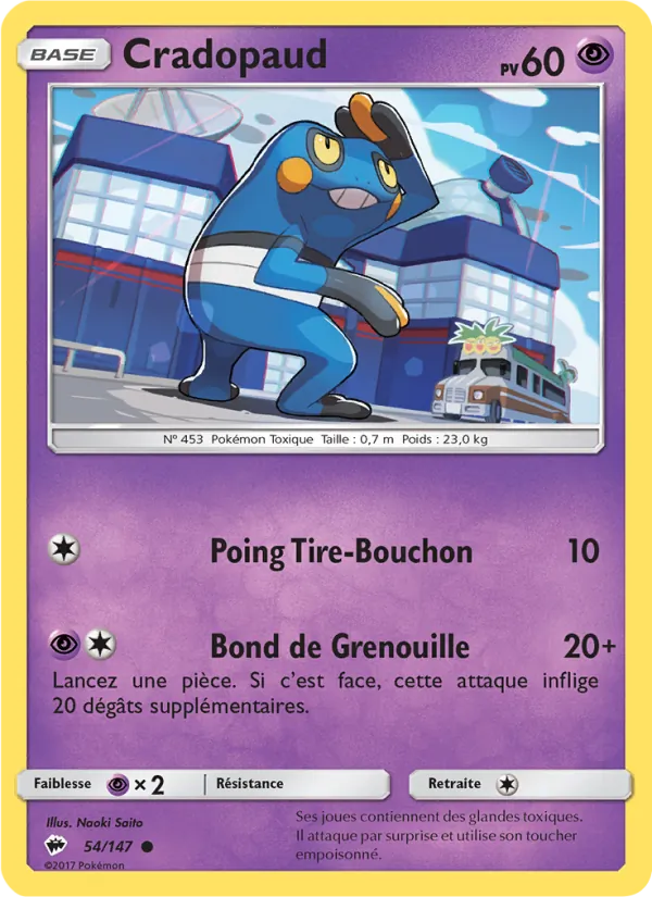 Carte Pokémon Cradopaud de l'extension Ombres Ardentes