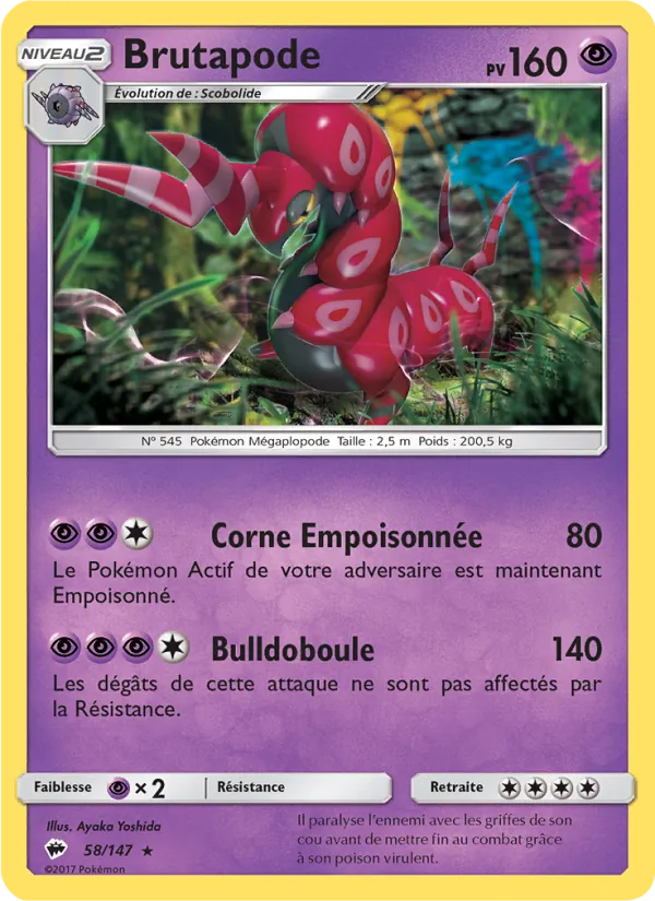 Carte Pokémon Brutapode de l'extension Ombres Ardentes