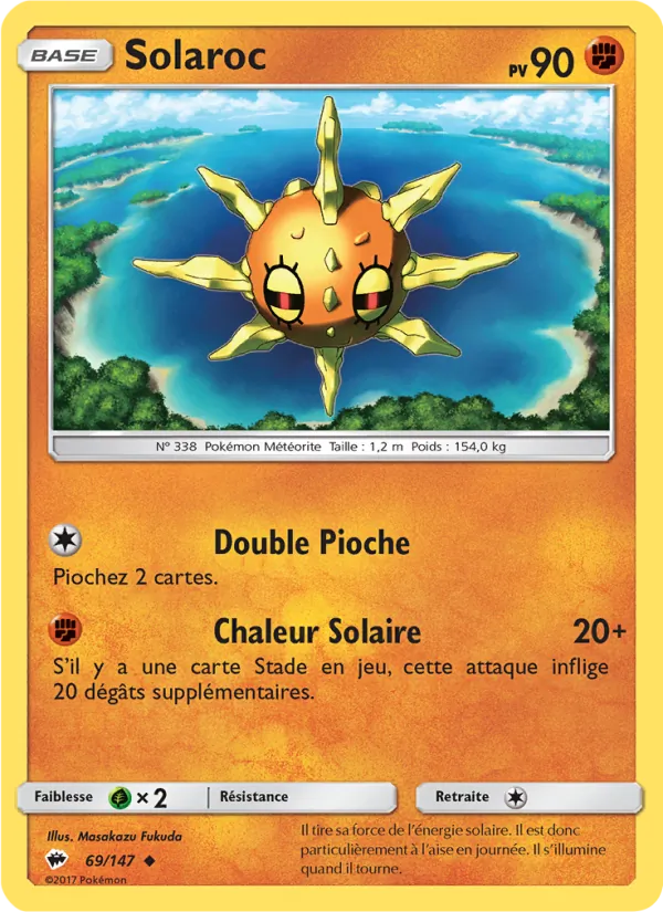 Carte Pokémon Solaroc de l'extension Ombres Ardentes