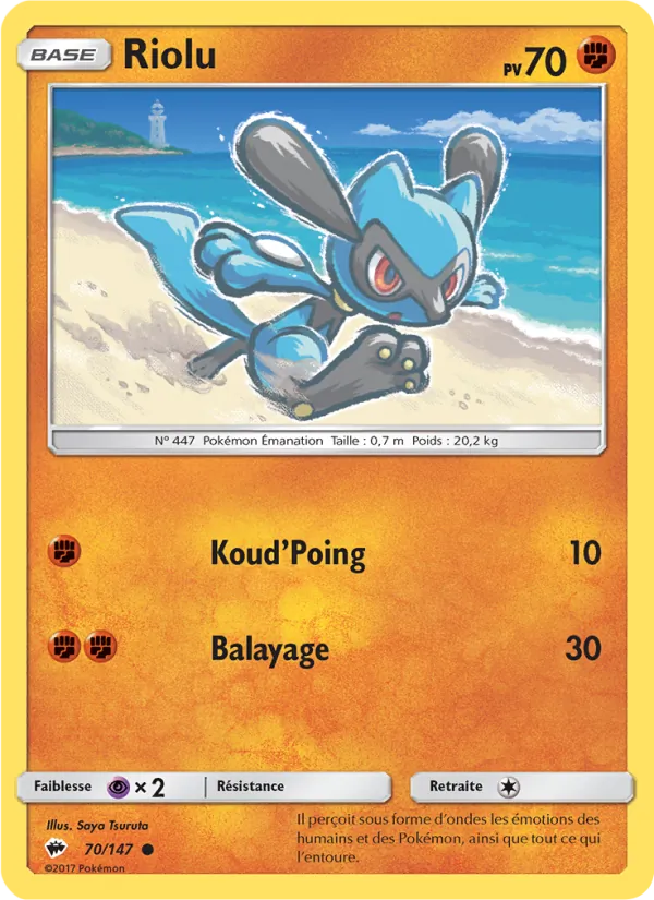 Carte Pokémon Riolu de l'extension Ombres Ardentes