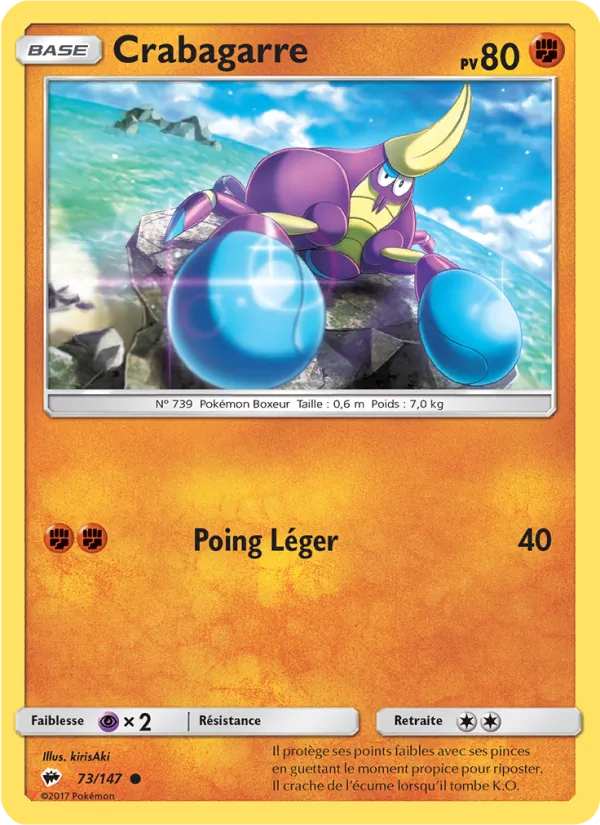 Carte Pokémon Crabagarre de l'extension Ombres Ardentes
