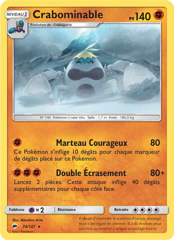 Carte Pokémon Crabominable de l'extension Ombres Ardentes