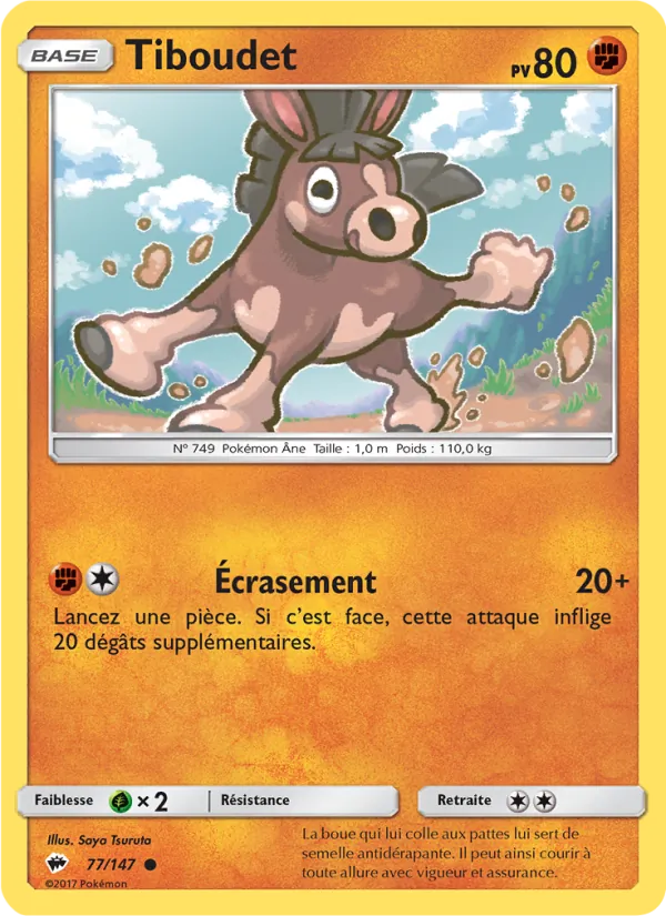 Carte Pokémon Tiboudet de l'extension Ombres Ardentes