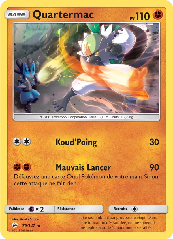 Carte Pokémon Quartermac de l'extension Ombres Ardentes