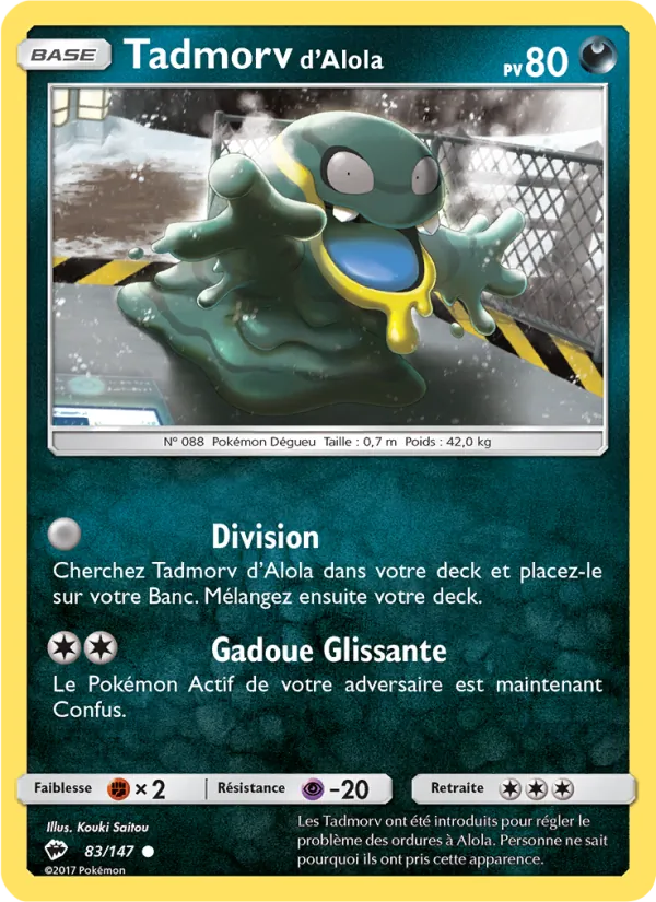 Carte Pokémon Tadmorv d’Alola de l'extension Ombres Ardentes