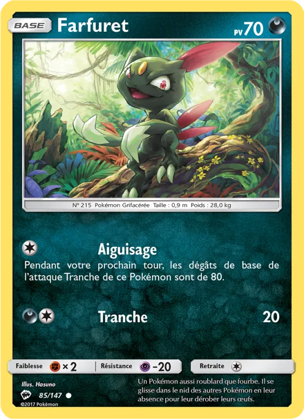 Carte Pokémon Farfuret de l'extension Ombres Ardentes