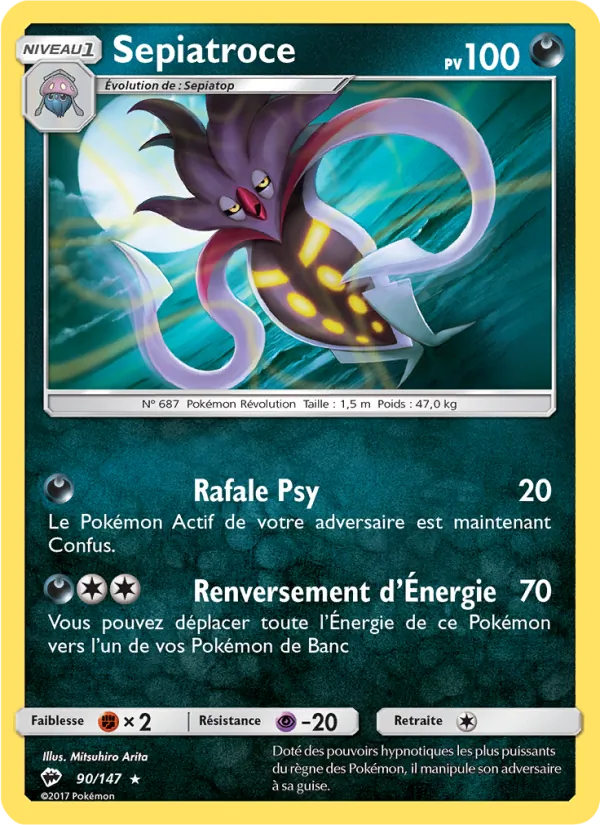 Carte Pokémon Sepiatroce de l'extension Ombres Ardentes