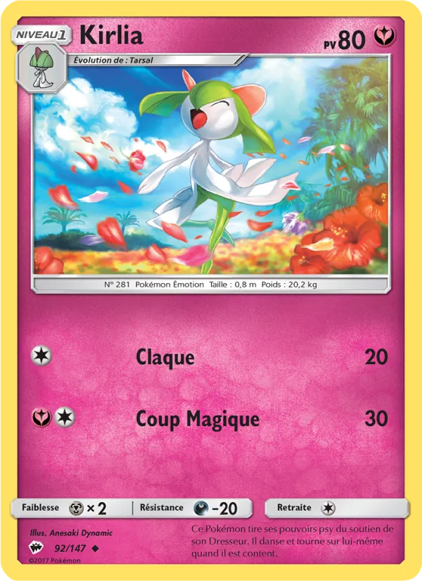 Carte Pokémon Kirlia de l'extension Ombres Ardentes