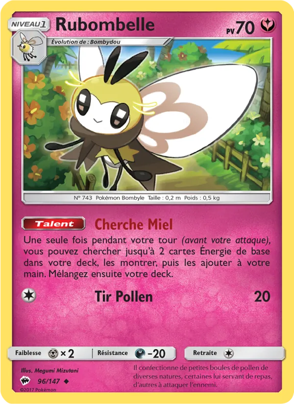 Carte Pokémon Rubombelle de l'extension Ombres Ardentes