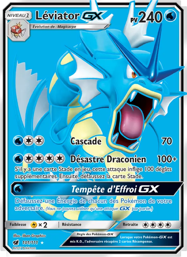Carte Pokémon Léviator GX de l'extension Invasion Carmin