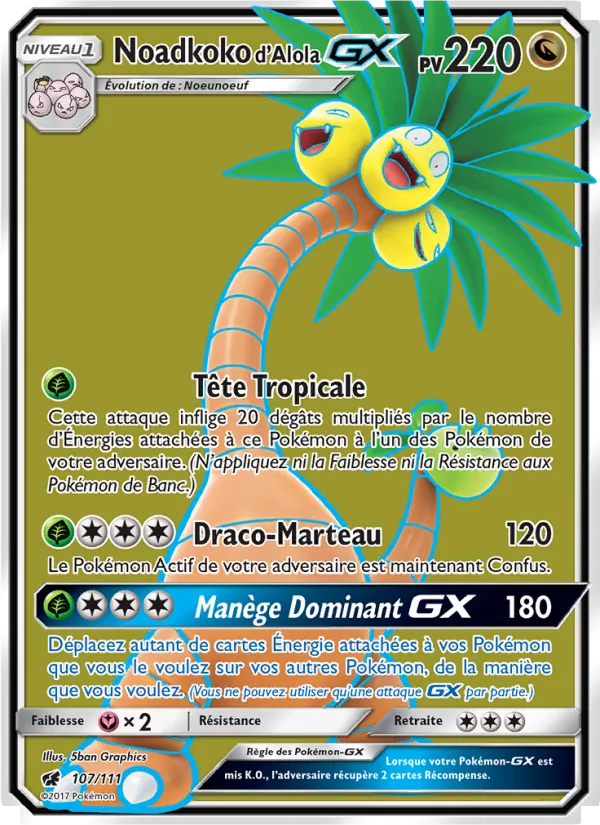 Carte Pokémon Noadkoko d’Alola GX de l'extension Invasion Carmin
