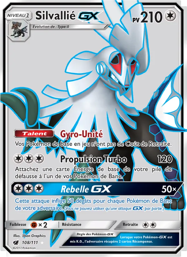 Carte Pokémon Silvallié GX de l'extension Invasion Carmin