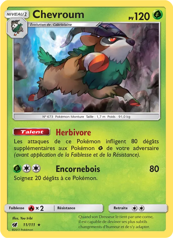 Carte Pokémon Chevroum de l'extension Invasion Carmin