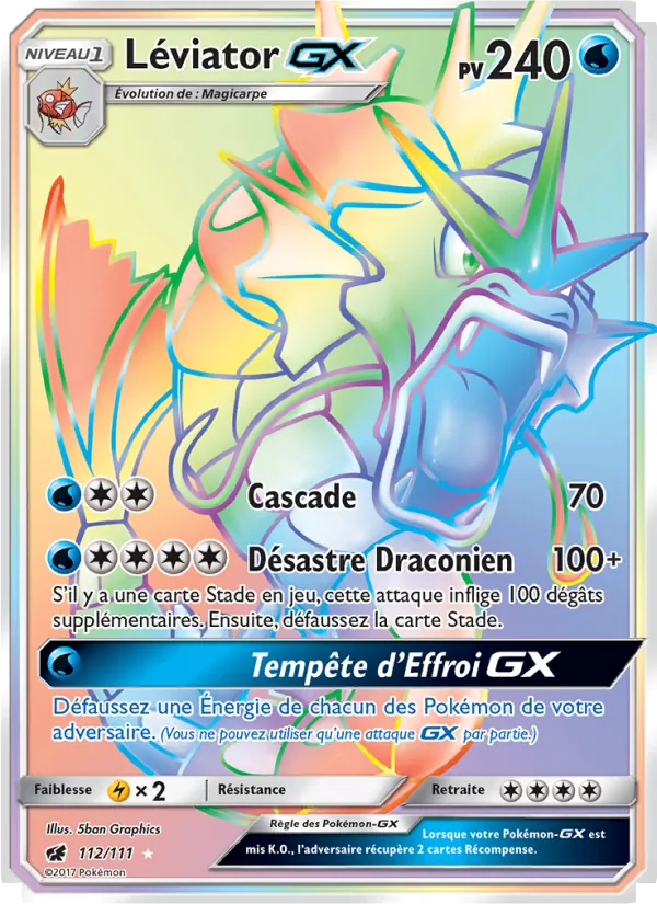 Carte Pokémon Léviator GX de l'extension Invasion Carmin