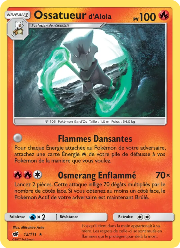 Carte Pokémon Ossatueur d’Alola de l'extension Invasion Carmin